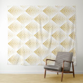 Gold Glitter Geometric Art-Deco Pattern Wandkleed (In Situ (horizontaal))