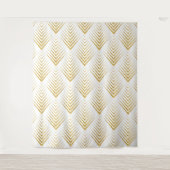 Gold Glitter Geometric Art-Deco Pattern Wandkleed (Voorkant)