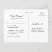 Gold Glitter Geometric Blush Floral Wedding RSVP Uitnodiging Briefkaart (Achterkant)