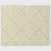 Gold Glitter Geometric Pattern Cadeaupapier (Vlak)