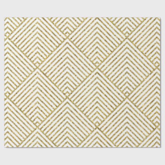 Gold Glitter Geometric Pattern Cadeaupapier (Vlak)