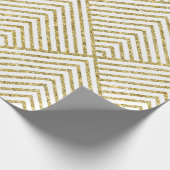 Gold Glitter Geometric Pattern Cadeaupapier (Hoek)