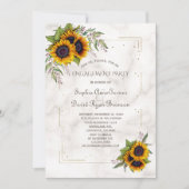 Gold Glitter Geometric Sunflower Engagement Party Kaart (Voorkant)