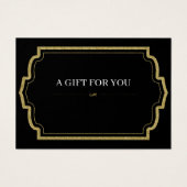 Gold Glitter Gift Certificate Kaart (Voorkant)