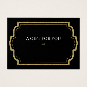 Gold Glitter Gift Certificate Kaart