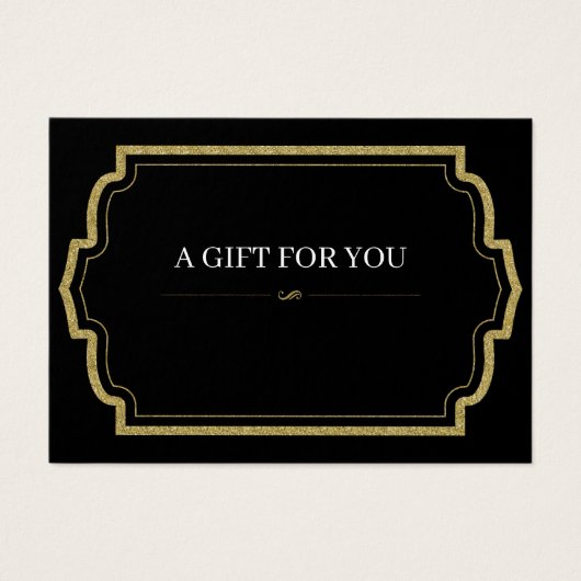 Gold Glitter Gift Certificate Kaart (Voorkant)