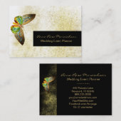 *~* Gold Glitter Gilded Butterfly Chic Girly White Visitekaartje (Voorkant / Achterkant)