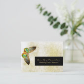 *~* Gold Glitter Gilded Butterfly Chic Girly White Visitekaartje (Staand voorkant)