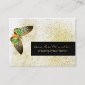 *~* Gold Glitter Gilded Butterfly Chic Girly White Visitekaartje (Voorkant)