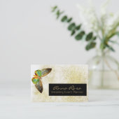 *~* Gold Glitter Gilded Butterfly Waterverf Visitekaartje (Staand voorkant)