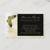 *~* Gold Glitter Gilded Butterfly Waterverf Visitekaartje (Achterkant)