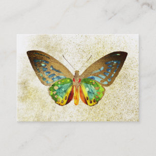*~* Gold Glitter Gilded Gold Waterverf Butterfly Visitekaartje