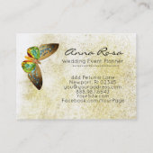 *~* Gold Glitter Gilded Gold Waterverf Butterfly Visitekaartje (Achterkant)