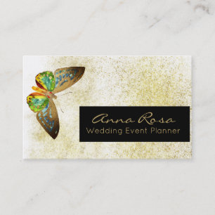 *~* Gold Glitter Gilded Waterverf Butterfly Visitekaartje