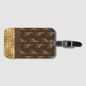  Gold Glitter Giraffe Patroon Stijlvol Bagagelabel (Voorkant (horizontaal))
