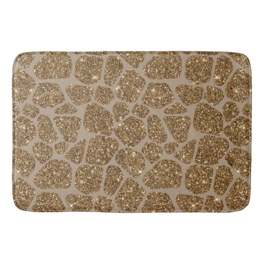 Gold Glitter Giraffe Print Badmat (Voorkant)