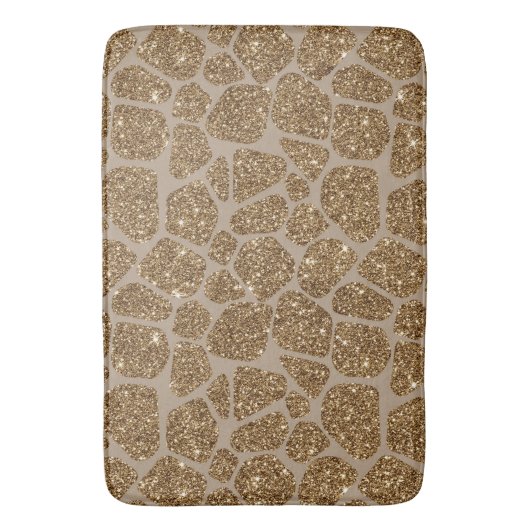 Gold Glitter Giraffe Print Badmat (Voorkant Verticaal)