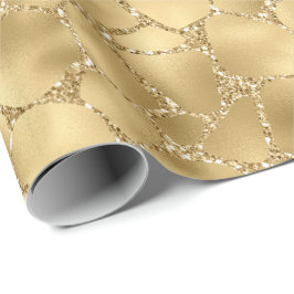 Gold Glitter Giraffe Print Cadeaupapier