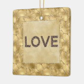 Gold Glitter Giraffe Print Love Keramisch Ornament (Links)