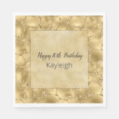 Gold Glitter Giraffe Print Servet (Voorkant)