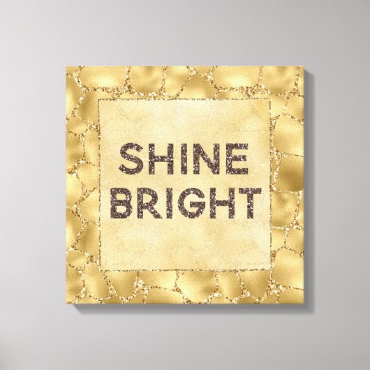 Gold Glitter Giraffe Print Shine Bright (Voorkant)