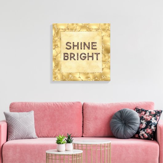 Gold Glitter Giraffe Print Shine Bright (Insitu (Woonkamer))