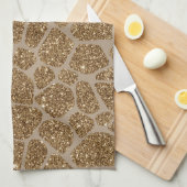 Gold Glitter Giraffe Print Theedoek (Quarter Fold)