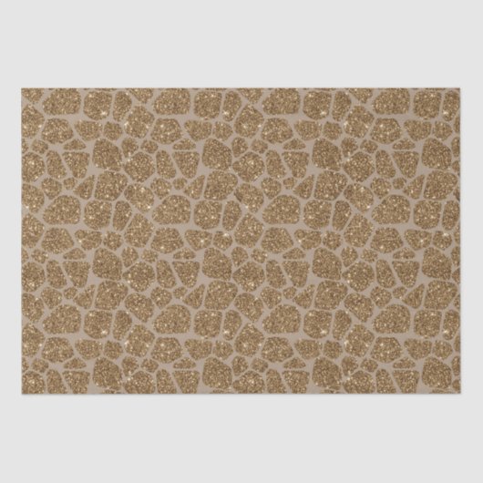 Gold Glitter Giraffe Print Tissuepapier (Voorkant)