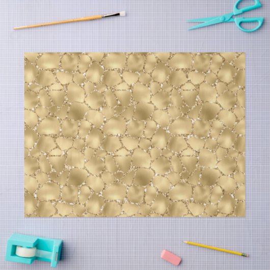 Gold Glitter Giraffe Print        Tissuepapier (Craft)