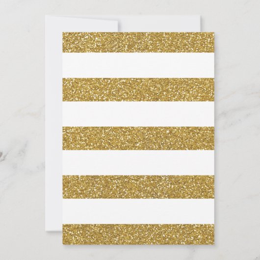 Gold Glitter Girl Baby shower Invitation Kaart (Achterkant)