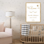 Gold Glitter Girl Baby shower Welkom Poster