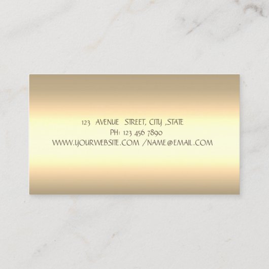 Gold Glitter Girl Yoga Holographic Visitekaartje (Achterkant)