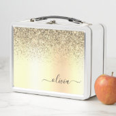 Gold Glitter Girly Luxury Modern Monogram Naam (In situ)