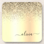 Gold Glitter Girly Luxury Modern Monogram Naam Bier Onderzetter<br><div class="desc">Gold Faux Folie Metallic Sparkle Glitter Brushed Metal Monogram Name Paper Onderzetters. Dit maakt het perfecte afstuderen,  de verjaardag,  de bruiloft,  het vrijgezellenfeest,  de verjaardag,  het baby shower of het bachelorette feest cadeau voor iemand die van glam luxe en chic stijlen houdt.</div>