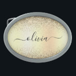 Gold Glitter Girly Luxury Modern Monogram Naam Gesp<br><div class="desc">Gold Faux Folie Metallic Sparkle Glitter Brushed Metal Monogram Naam riemgesp. Dit maakt het perfecte afstuderen,  zoet 16 16th,  18th,  21st,  30th,  40th,  50th,  60th,  70th,  80th,  90th,  100th Birthday,  bruiloft,  vrijgezellenfeest,  jubileum,  baby shower of vrijgezellenfeest cadeau voor iemand die houdt van glamoureuze luxe en chique stijlen.</div>