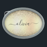 Gold Glitter Girly Luxury Modern Monogram Naam Gesp<br><div class="desc">Gold Faux Folie Metallic Sparkle Glitter Brushed Metal Monogram Naam riemgesp. Dit maakt het perfecte afstuderen,  zoet 16 16th,  18th,  21st,  30th,  40th,  50th,  60th,  70th,  80th,  90th,  100th Birthday,  bruiloft,  vrijgezellenfeest,  jubileum,  baby shower of vrijgezellenfeest cadeau voor iemand die houdt van glamoureuze luxe en chique stijlen.</div>