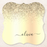 Gold Glitter Girly Luxury Modern Monogram Naam Kartonnen Onderzetters<br><div class="desc">Gold Faux Folie Metallic Sparkle Glitter Brushed Metal Monogram Name Paper Onderzetters. Dit maakt het perfecte afstuderen,  de verjaardag,  de bruiloft,  het vrijgezellenfeest,  de verjaardag,  het baby shower of het bachelorette feest cadeau voor iemand die van glam luxe en chic stijlen houdt.</div>