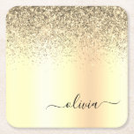 Gold Glitter Girly Luxury Modern Monogram Naam Kartonnen Onderzetters<br><div class="desc">Gold Faux Folie Metallic Sparkle Glitter Brushed Metal Monogram Name Paper Onderzetters. Dit maakt het perfecte afstuderen,  de verjaardag,  de bruiloft,  het vrijgezellenfeest,  de verjaardag,  het baby shower of het bachelorette feest cadeau voor iemand die van glam luxe en chic stijlen houdt.</div>