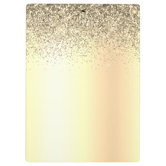 Gold Glitter Girly Luxury Modern Monogram Naam Klembord (Achterkant)