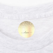 Gold Glitter Girly Luxury Modern Monogram Naam Labels (Aangebracht)