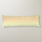 Gold Glitter Girly Luxury Modern Monogram Naam Lichaamskussen (Achterkant)