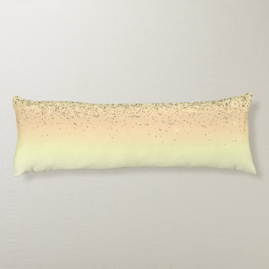 Gold Glitter Girly Luxury Modern Monogram Naam Lichaamskussen (Achterkant)