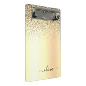 Gold Glitter Girly Luxury Modern Monogram Naam Mini Klembord (Schuin)