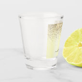 Gold Glitter Girly Luxury Modern Monogram Naam Shot Glas (Links)