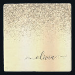 Gold Glitter Girly Luxury Modern Monogram Naam Stenen Onderzetter<br><div class="desc">Gold Faux Folie Metallic Sparkle Glitter Brushed Metal Monogram Name Stone Tile. Dit maakt het perfecte afstuderen,  zoete 16 verjaardag,  bruiloft,  vrijgezellenfeest,  verjaardagsdag,  baby shower of vrijgezellenfeest voor iemand die van luxe en chic stijlen houdt.</div>
