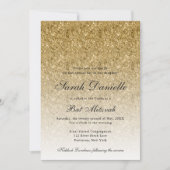 Gold Glitter Glam Bat Mitzvah Kaart (Voorkant)