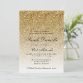 Gold Glitter Glam Bat Mitzvah Kaart (Staand voorkant)