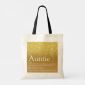 Gold Glitter Glam Best Ever Aunt Auntie Definition Tote Bag (Achterkant)