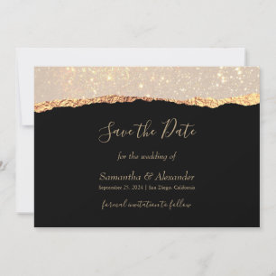 Gold Glitter Glam Black Sla de dagkaart op Kaart