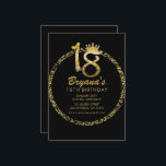 Gold Glitter Glam Diamond Bling Sparkle 18th 18 Kaart<br><div class="desc">Pas voor uw gebeurtenis aan</div>